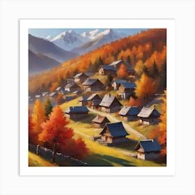 Autumn Village Art Print