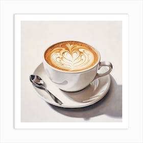 Latte Oil Painting Art Print