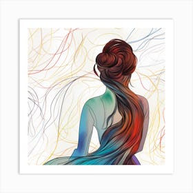 Woman With Colorful Hair 15 Art Print