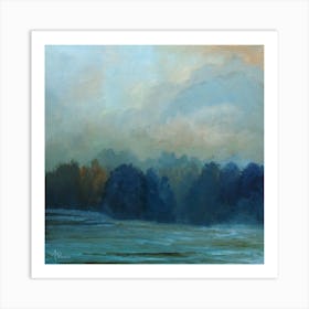 Night Fading In The Woods Square Art Print