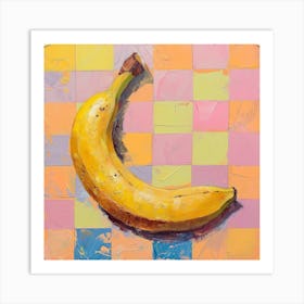 Banana Pastel Checkerboard 3 Art Print
