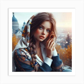 Beautiful Ukraine women Art Print