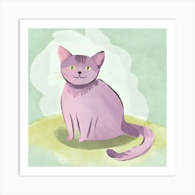 Purple Cat Art Print