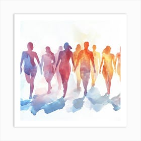 Group Of People Walking 1 Art Print