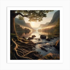 Sunrise In The Mountains 16 Art Print