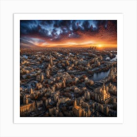 Sunset Over London Art Print