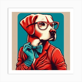 Dog In Glasses Art Print