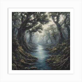 River In The Forest Art Print