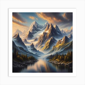 Mountain Landscape Painting 6 Art Print