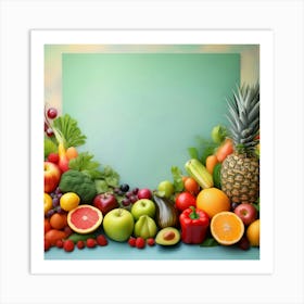 Fresh Fruits And Vegetables 1 Art Print