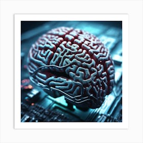 Brain On A Circuit Board 59 Art Print