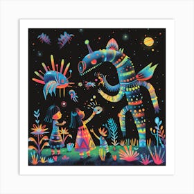 Aliens In The Garden 1 Art Print