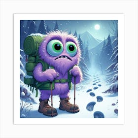 Backpacking snow Art Print