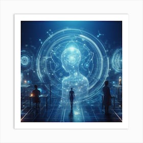 Futuristic People In Space Art Print