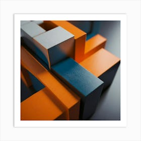 Abstract Geometric Cubes Art Print