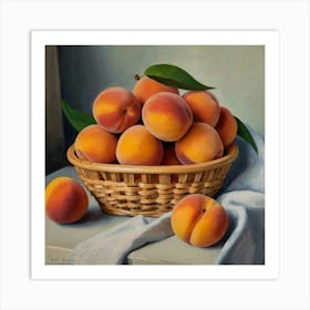 Peaches In A Basket Art Print