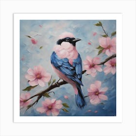 Bird In Cherry Blossoms Art Print