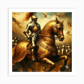 Golden Knight On A Golde Steed Copy Art Print
