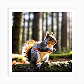 Squirrel In The Forest 103 Art Print