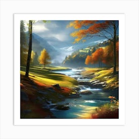 Autumn Landscape Painting 24 Art Print