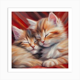 Two Kittens Cuddling Art Print