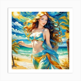 Mermaid Paintinghfx Art Print