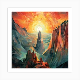 Sunset In The Mountains Art Print