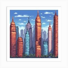 Cityscape Pixel Art Art Print