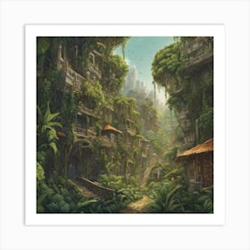 674138 A Jungle City, With Vines And Roots Serving As Roa Xl 1024 V1 0 Art Print