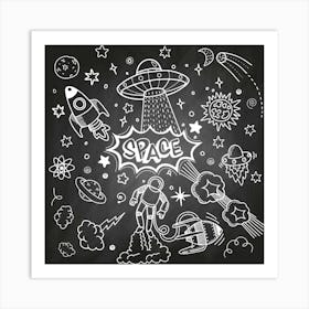 Space Doodles 1 Art Print