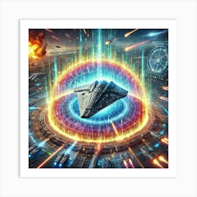 Powerful Shield Aegis Class Cruiser Converted Art Print