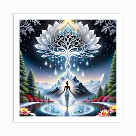 Lotus Tree Of Life Art Print