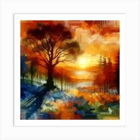 Beautiful Landscape At Sunset 3 Art Print