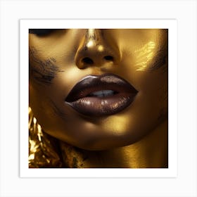 Gold Makeup Art Print