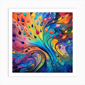 Abstract Colorful Tree Art Print