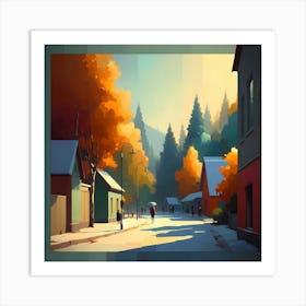 Autumn Village 1 Art Print