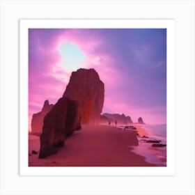 Sunset On The Beach Art Print