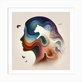 Abstract Woman'S Head Art Print