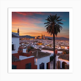 Sunset In Granada Art Print