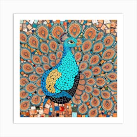 Peacock Mosaic Art Print