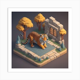 Low Poly Tiger Art Print