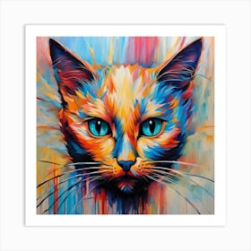 Colorful Cat 1 Art Print