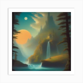 Waterfall In The Forest 1 Art Print