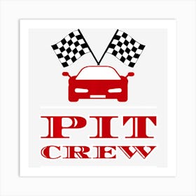 Halloween Pit Crew Costume Car Racing Flag Art Print