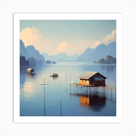 House On The Lake 1 Art Print