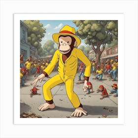 Monkey In A Yellow Hat 1 Art Print