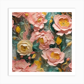 Pink and yellow and green 1 Art Print