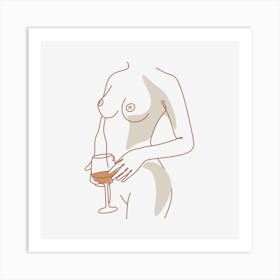 Female Nude Minimalist Line Art Print Art Print