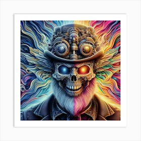 Steampunk Skull Art Print