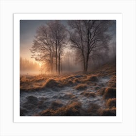 Sunrise In The Mist Art Print